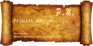 Pribill Márk névjegykártya